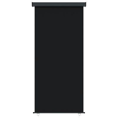 vidaXL balkona sānu markīze, melna, 122x250 cm