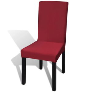 vidaXL elastīgi krēslu pārvalki, 6 gab., bordo