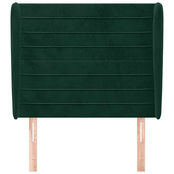 vidaXL galvgalis ar malām, 83x23x118/128 cm, tum&scaron;i zaļ&scaron; samts