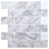 vidaXL Metro flīze 50 gab. Balts marmors 30 x 30 cm Poliuretāns un PET