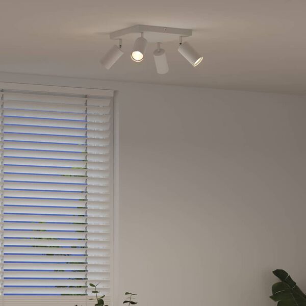 vidaXL Griestu prožektors Balts 26 x 26 x 16,5 cm Metāla