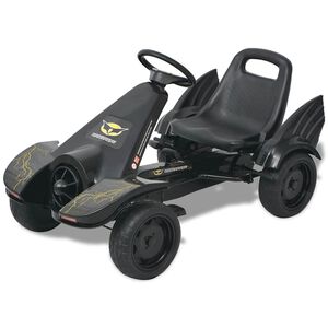 vidaXL Go Kart ar pedāļiem un regulējamu sēdvietu, melns