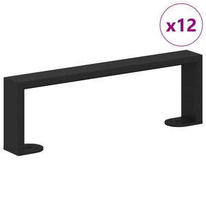 vidaXL Mēbeļu kājas 12 pcs Melna 311 x 40,5 x 100 mm Dzelzs