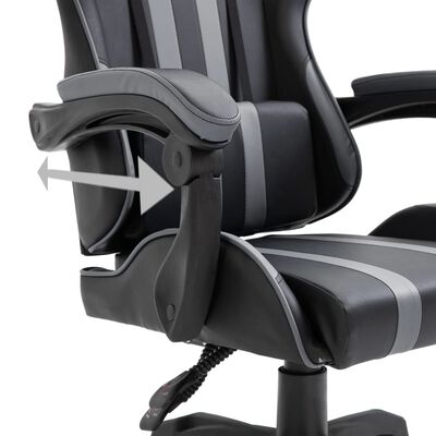 vidaXL datorspēļu krēsls, pelēka mākslīgā āda