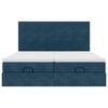 vidaXL Osmaņu gultas rāmis ar matračiem tum&scaron;i zils 180x200cm audums