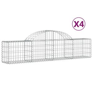 vidaXL arkveida gabiona grozi, 4 gb., 200x30x40/60 cm, cinkota dzelzs