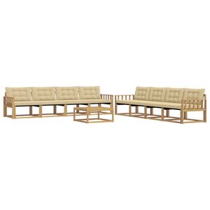 vidaXL Āra dīvānu komplekts 9 pcs Baltais un Beidzis 79 x 79 x 37 cm