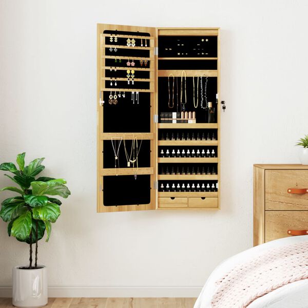 vidaXL sienas rotaslietu skapītis ar LED