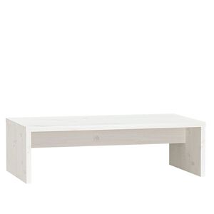 vidaXL monitora paliktnis, balts, 50x27x15 cm, priedes masīvkoks