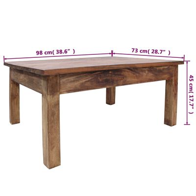 vidaXL kafijas galdiņš, 98x73x45 cm, pārstrādāts masīvkoks