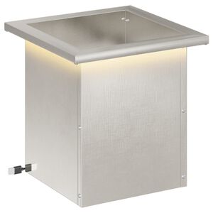 vidaXL Dārza puķu kaste ar LED Sudraba 30 x 30 x 30 cm