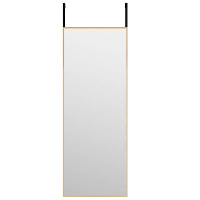 vidaXL durvju spogulis, zelta krāsa, 30x80 cm, stikls un alumīnijs
