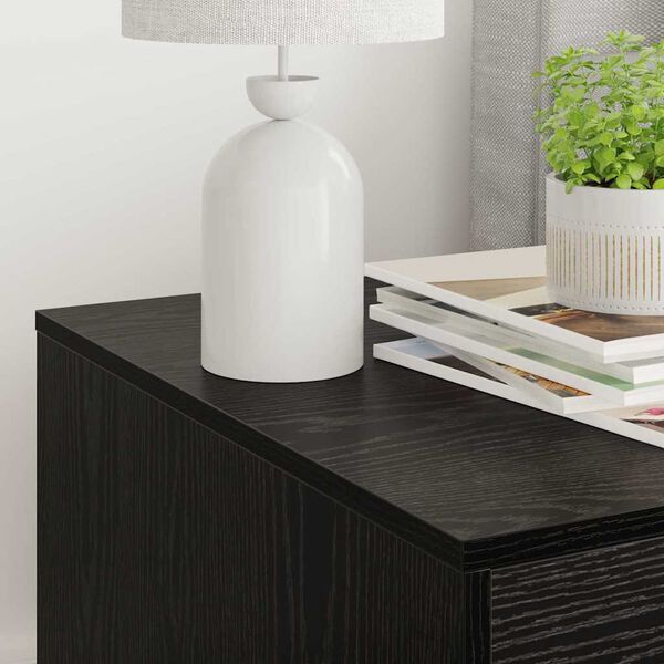 vidaXL Kaķu tualetes kaste Melns ozolkoks 47 x 59 x 42 cm