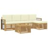 vidaXL Āra dīvānu komplekts 6 pcs Balta un krēmkrāsas 59 x 59 x 37 cm