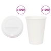 vidaXL papīra kafijas krūzes ar vākiem 1000 gab. 12 unces 300 ml