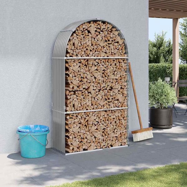 vidaXL malkas statīvs, gaiši pelēks, 120x45x210 cm, cinkots tērauds