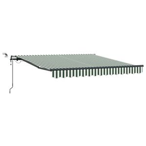 vidaXL Nolokāms markīze Zaļ&scaron; un balts 350 x 250 cm Poliesters