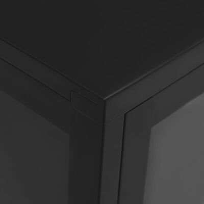 vidaXL kumode, melna, 70x35x70 cm, tērauds un stikls
