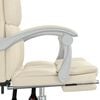 vidaXL biroja krēsls, atgāžams, krēmkrāsas mākslīgā āda