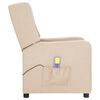 vidaXL masāžas krēsls, krēmkrāsas audums