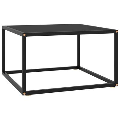 vidaXL kafijas galdiņš, melns, 60x60x35 cm, stikls