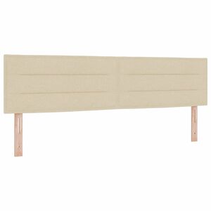 vidaXL Galvgalis ar galvas klāju Krēmkrāsa 180 cm Mākslīgā āda