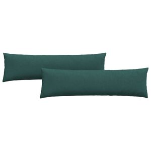 vidaXL Dīvāna spilveni 2 pcs Tum&scaron;i zaļ&scaron; 145 x 40 cm audums