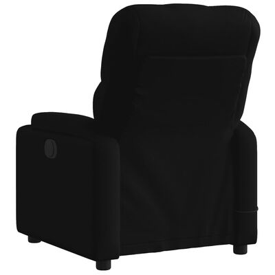 vidaXL elektrisks masāžas krēsls, atgāžams, melns audums