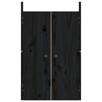 vidaXL āra virtuves durvis, melnas, 50x9x82 cm, priedes masīvkoks