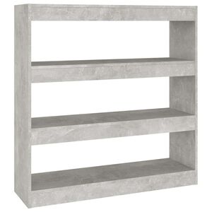 vidaXL grāmatu plaukts, aizslietnis, betona pelēks, 100x30x103 cm