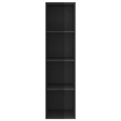 vidaXL sienas TV plaukts, spīdīgi melns, 37x37x142,5 cm, skaidu plātne