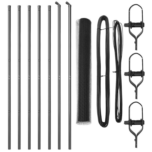 vidaXL Žoga āķis Pelēka 10 x 1,4 m (13 mm siets) Tērauds un PVC