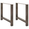 vidaXL ēdamgalda kājas, 2 gab., dabīgs tērauds, 90x(72-73) cm, tērauds