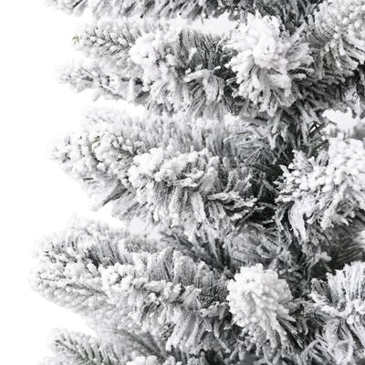 vidaXL mākslīgā Ziemassvētku egle ar sniegu, šaura, 180 cm, PVC&PE