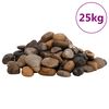 vidaXL pulēti oļi, 25 kg, krāsaini, 2-5 cm