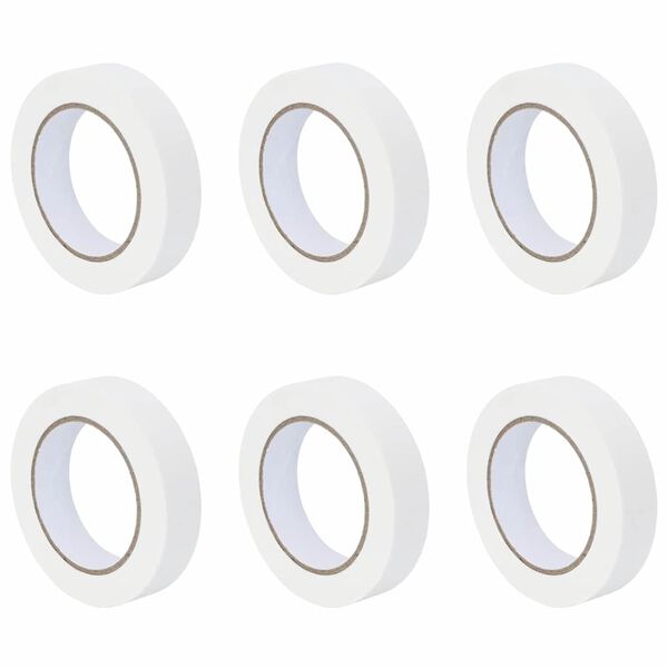 vidaXL Gleznotāja maskē&scaron;anas lentes 6 pcs Balts 25mm x 50m Papīrs