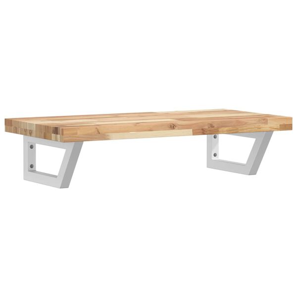 vidaXL izlietnes plaukts, stiprināms pie sienas, tērauds, akācija