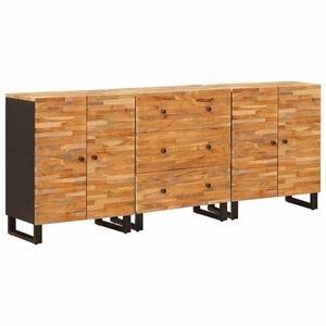 vidaXL Puse 3 gab. 60 x 33 x 75 cm Cieta mango koksne Brūna