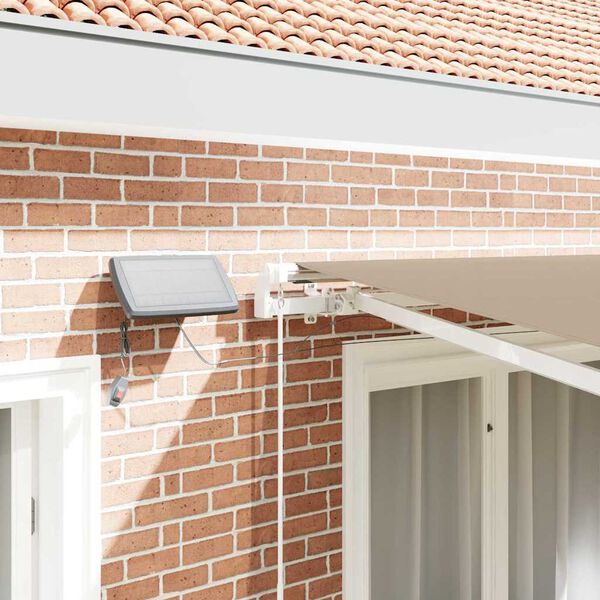 vidaXL Izvelkams jumtiņ&scaron; Bē&scaron;a 350 x 250 cm Audums un tērauds