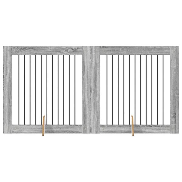 vidaXL Suņu rotaļu laukums 2 pcs Pelēka Sonoma 100 x 100 cm