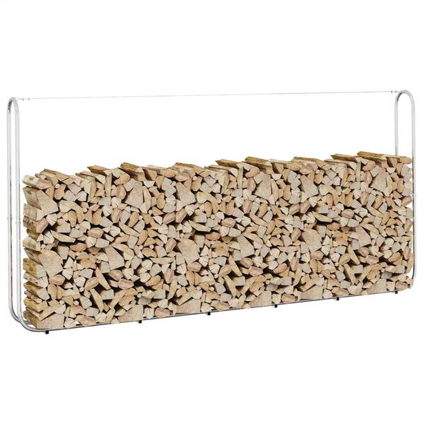 vidaXL malkas uzglabā&scaron;anas statīvs, 300x25x150 cm, cinkots tērauds