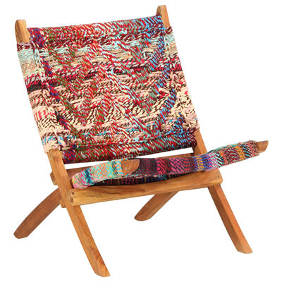 vidaXL saliekams Chindi krēsls, daudzkrāsains audums