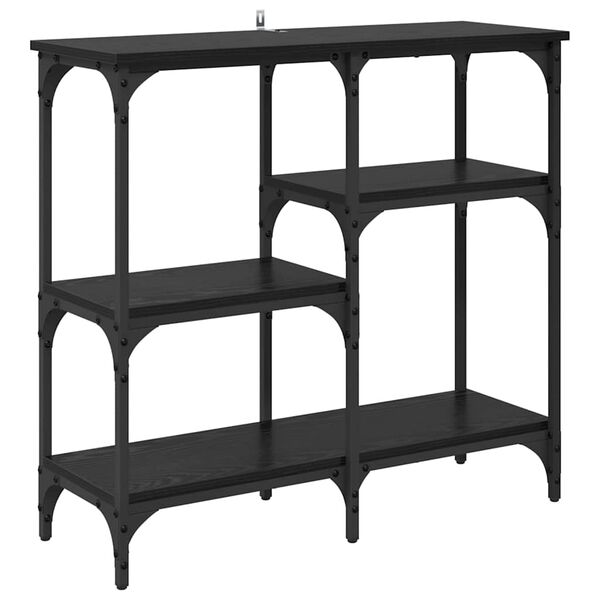vidaXL Konsoles galds Melns ozolkoks 80 x 29 x 75 cm Inženierijas koks