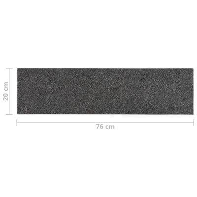vidaXL kāpņu paklāji, 15 gab., pašlīmējoši, 76x20 cm, antracītpelēki