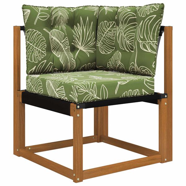 vidaXL Āra dīvāna spilvens 3 pcs Lapu dizains Poliesters