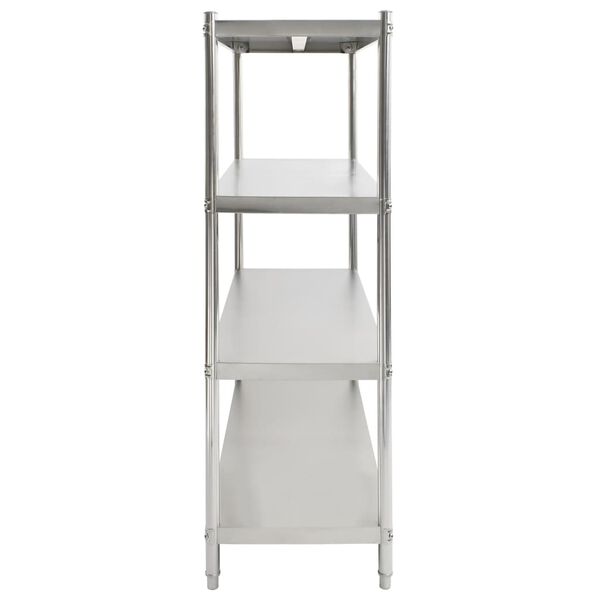 vidaXL 4-līmeņu virtuves plaukts, 120x50x155 cm, nerūsējo&scaron;s tērauds