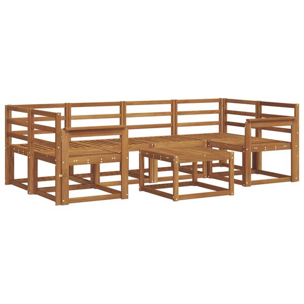 vidaXL Āra dīvānu komplekts 7 pcs Dabiska Cietā akācijas koks