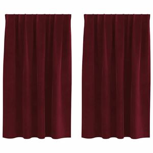 vidaXL Aptum&scaron;ojo&scaron;ie aizkari 2 pcs Vīna sarkans 140 x 140 cm Samts