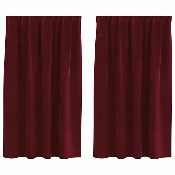 vidaXL Aptum&scaron;ojo&scaron;ie aizkari 2 pcs Vīna sarkans 140 x 140 cm Samts