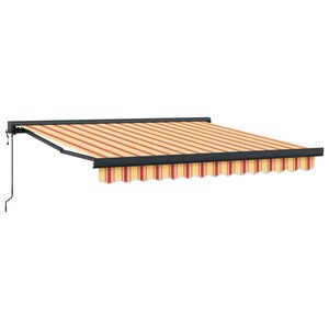 vidaXL izvelkama markīze, dzeltena, balta, 3x2,5 m, audums, alumīnijs
